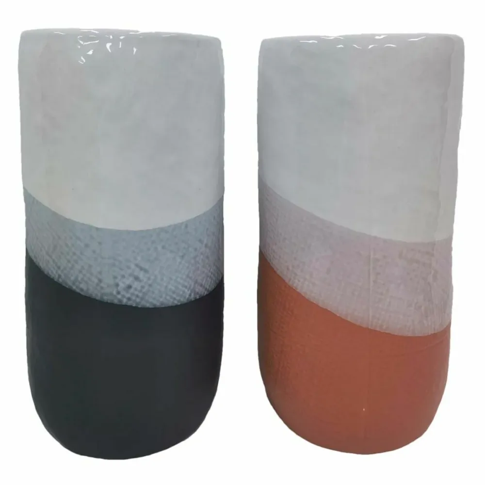 Vază DKD Home Decor Tricolor 13 x 13 x 25 cm Dolomite (2 Unități)