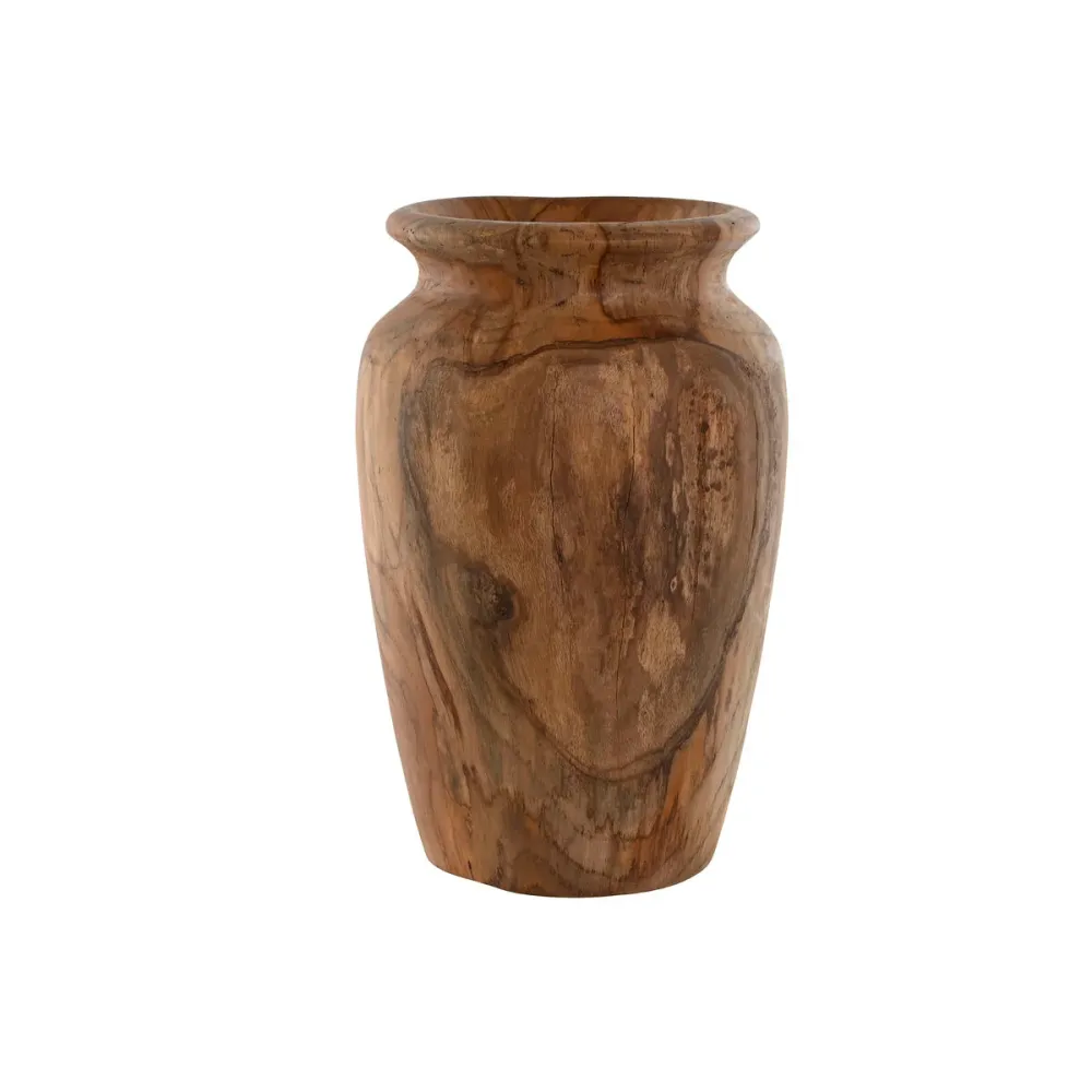 Vază Home ESPRIT Natural Maro închis Tec 25 x 25 x 40 cm