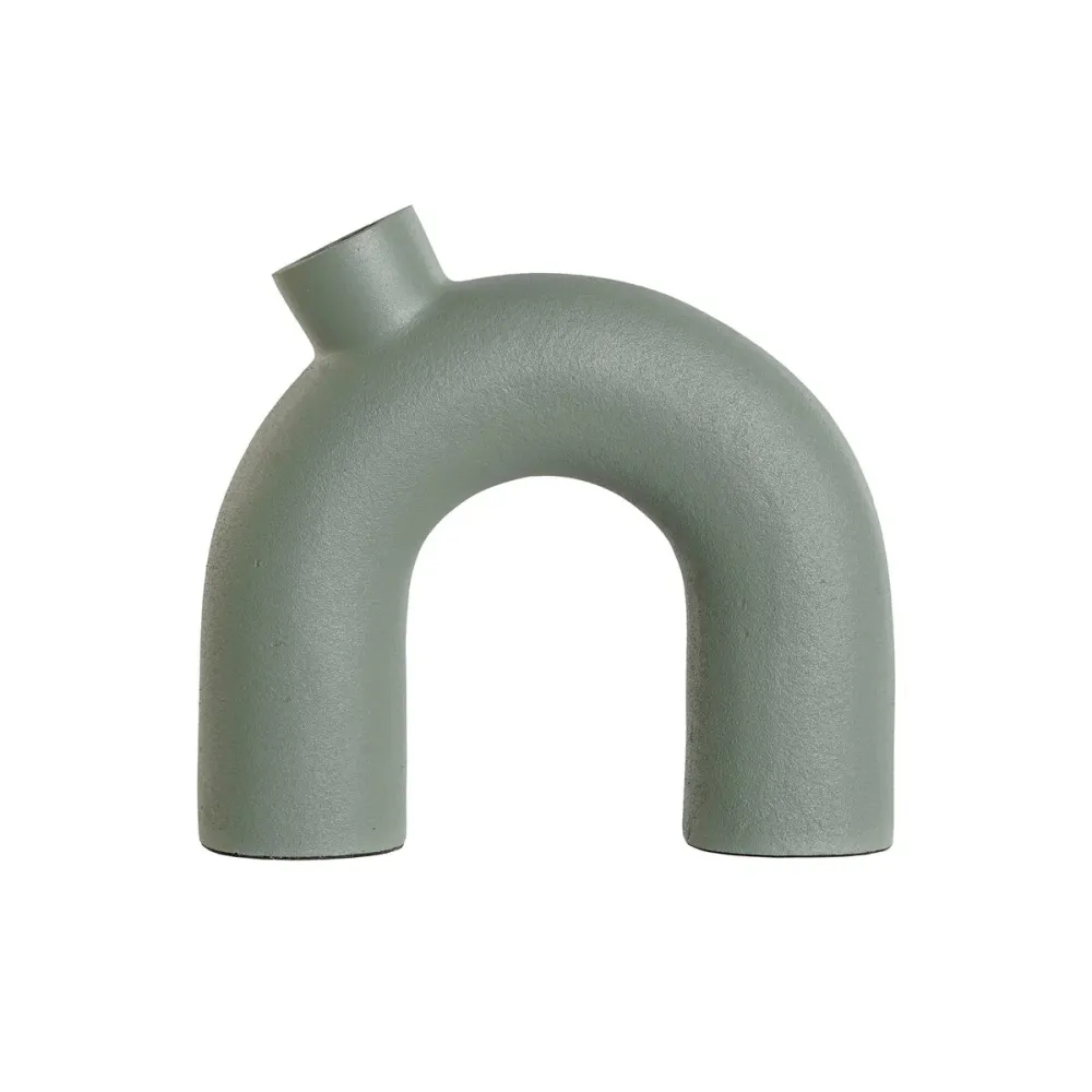 Vază Home ESPRIT Verde Aluminiu 19 x 5 x 17 cm (2 Unități)