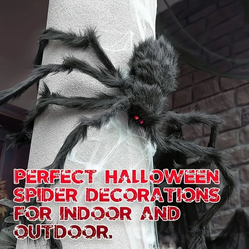 WebCreeper – Set de 2 Păianjeni Uriași cu Pânză de Halloween