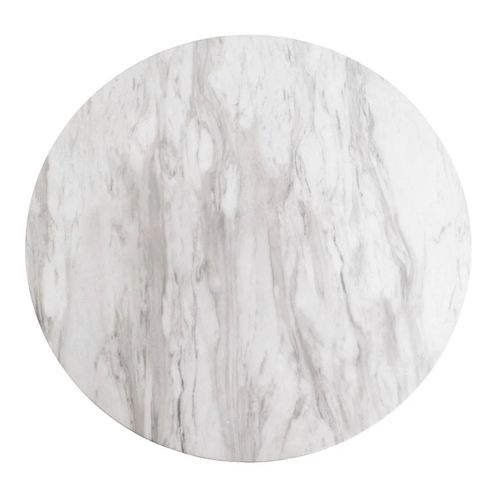 Bolzano Masa de dining cu blat cu aspect de marmura, baza cu aspect alama ø90x75 cm
