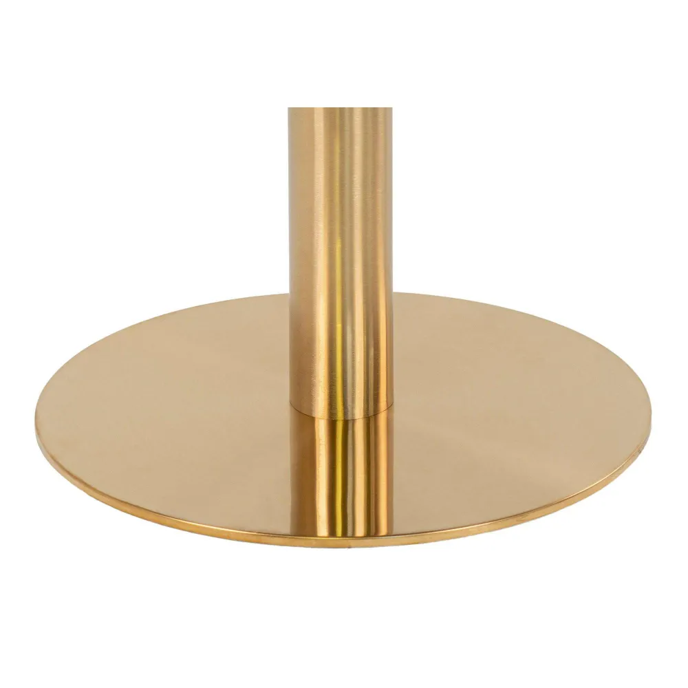 Bolzano Masa de dining cu blat cu aspect de marmura, baza cu aspect alama ø90x75 cm