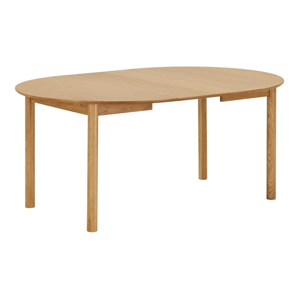 Bundaberg Masa de dining din furnir de stejar, natur, incl. doua placi de extensie ø120x120-170-220x75 cm