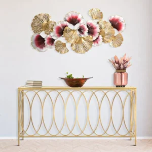 Consola Mauro Ferretti Arc Similmarble 160X40X79 cm, Auriu/Crem