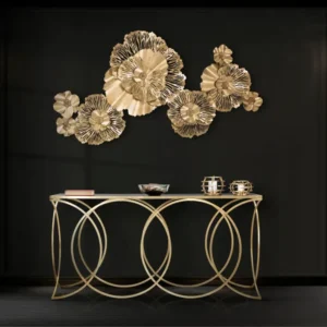 Consola Mauro Ferretti Infinity 160X40X79 cm, Auriu/Negru