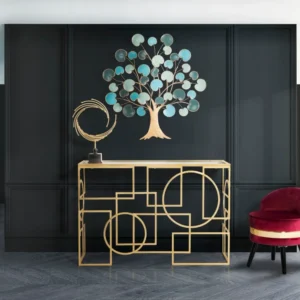 Consola Mauro Ferretti Marie 120X41X81 cm, Auriu/ Negru