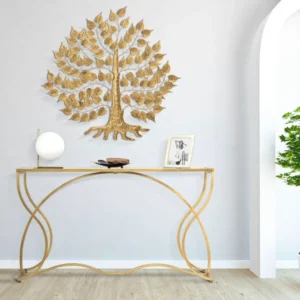 Consola Mauro Ferretti Sunshine 130X40X75 cm, Auriu/Negru