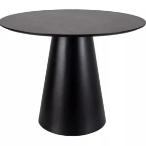 Masa ANGEL, gri cu efect de marmura/negru mat, 100x75 cm