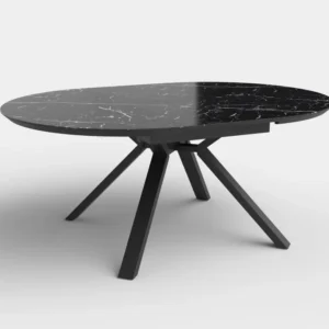 Masa bucatarie extensibila neagra Vertigo, 130-180 / 130/76 CM