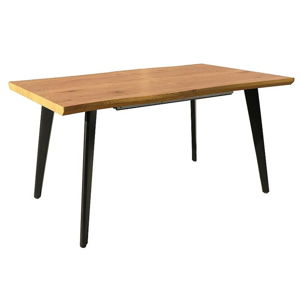 Masa bucatarie FRESNO stejar/cadru negru, 120(180)/80 cm