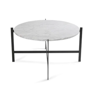 Masa cafea baza metal negru, marmura, Deck M