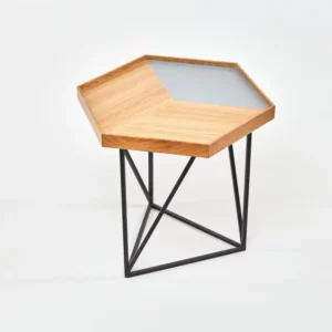 Masa de cafea fixa, stejar, MDF gri deschis, ForMe