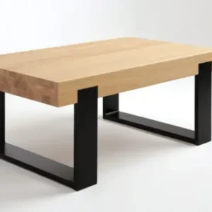 Masa cafea lemn masiv stejar, picioare metal, Frame