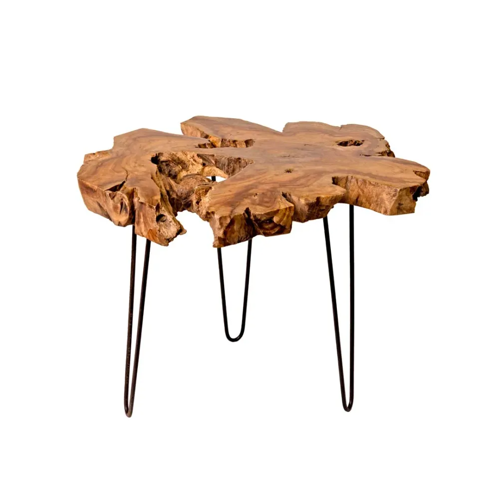Masa de cafea maro din lemn de tec Kodama 80 x 50 cm