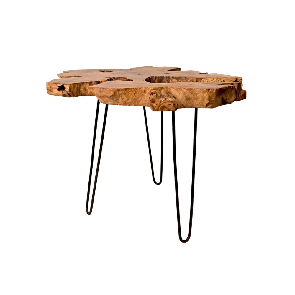 Masa de cafea maro din lemn de tec Kodama 80 x 50 cm