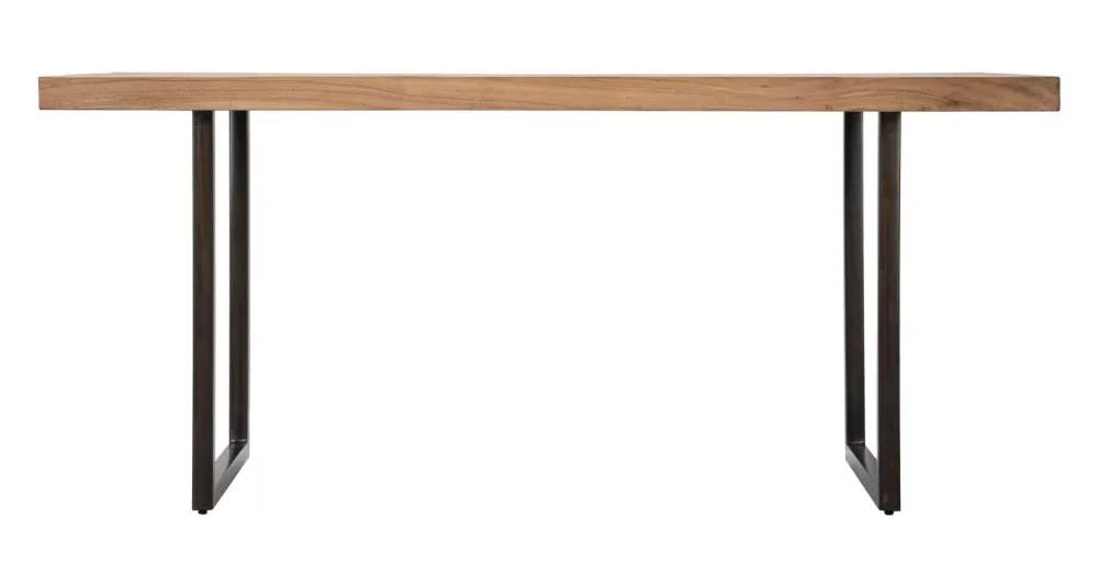 Masa Dining Mauro Ferretti Mumbai 175X90X77, Lemn de salcam nilotic, Maro/Negru