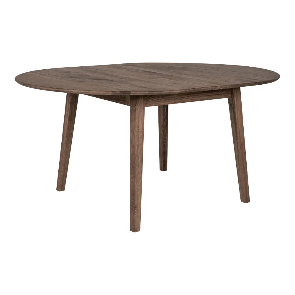 Masa de dining Metz din stejar afumat, placa de extensie incorporata tip fluture