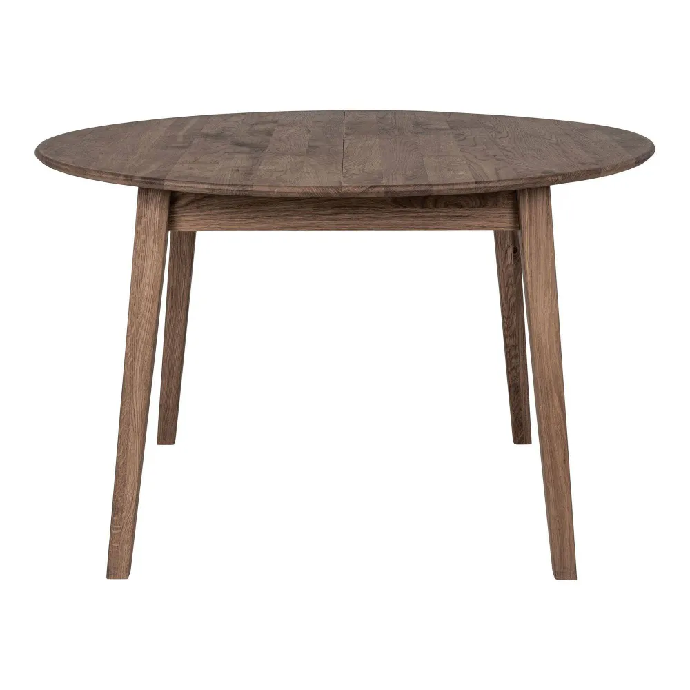 Masa de dining Metz din stejar afumat, placa de extensie incorporata tip fluture