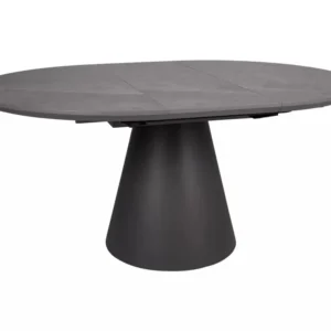 Masa extensibila ANGEL II, gri cu efect de marmura/negru, 120/160x120x75 cm