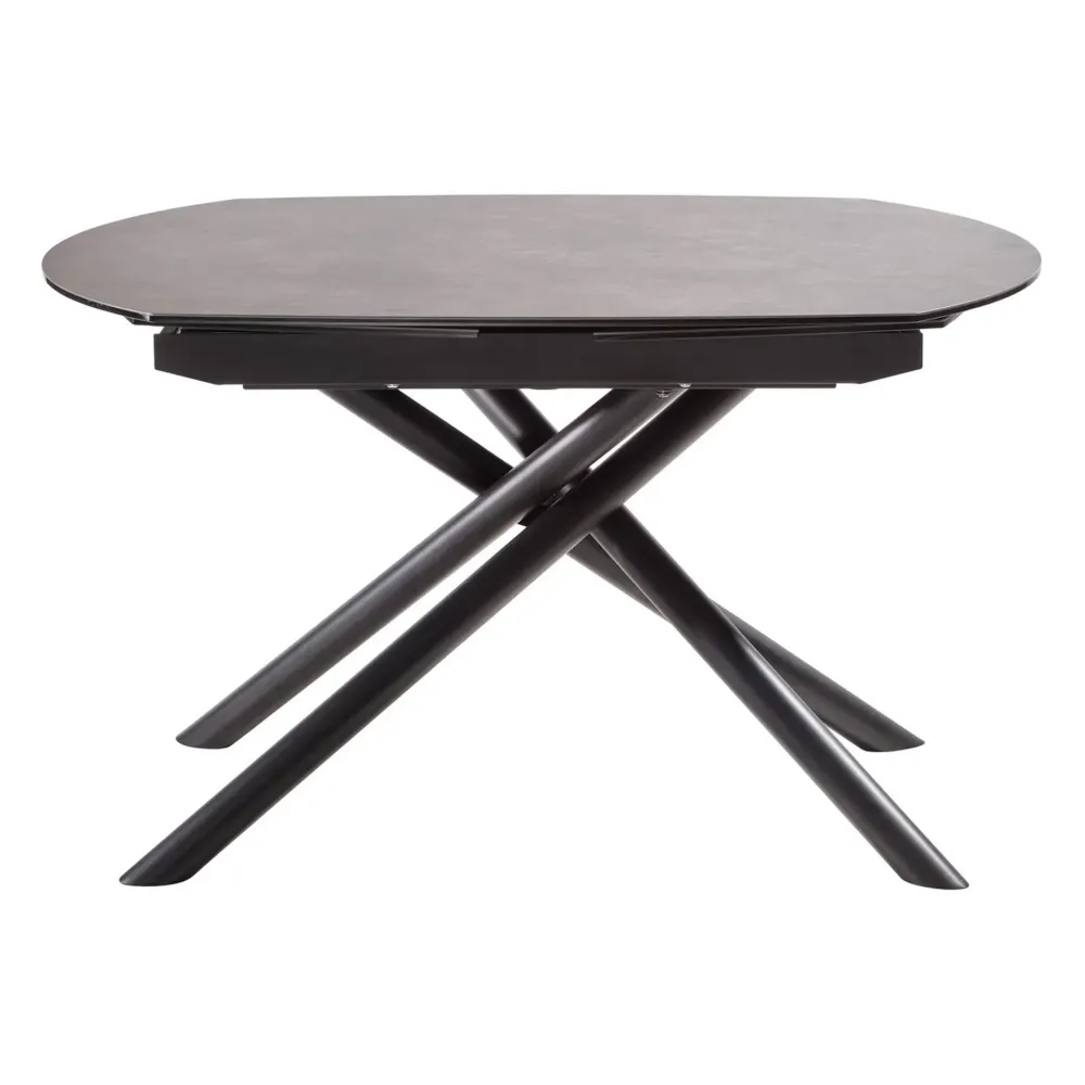 Masa extensibila BINZ, gri antracit/negru, sticla/ceramica/metal, 130/190x100x77 cm
