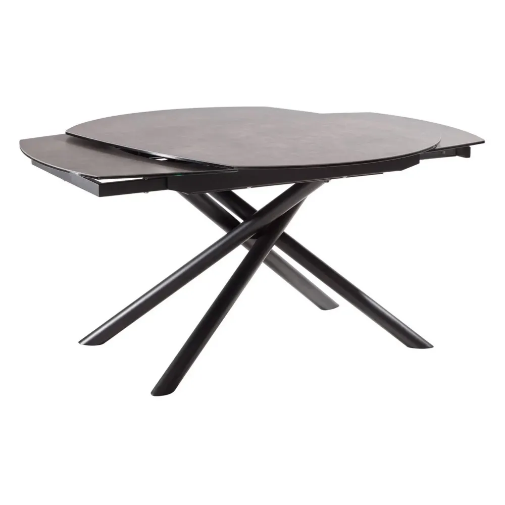 Masa extensibila BINZ, gri antracit/negru, sticla/ceramica/metal, 130/190x100x77 cm