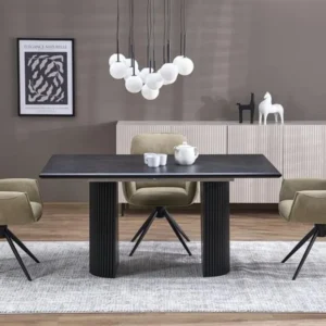 Masa extensibila BOLERO, negru, 160/250x90x78 cm
