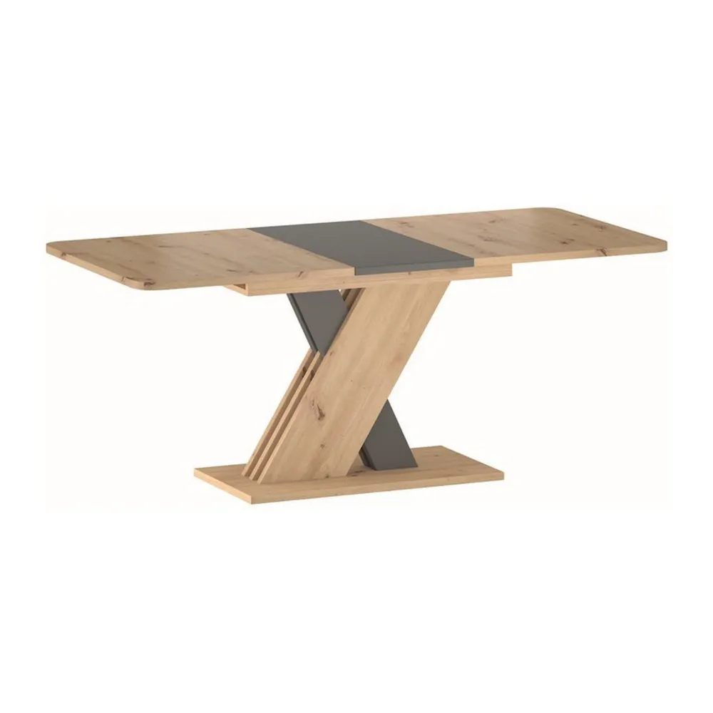 Masa extensibila EXEL, stejar artisan/gri antracit, PAL, 140(180)x85x76cm