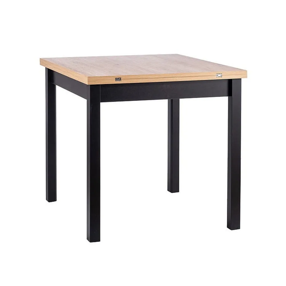 Masa extensibila FLIP, stejar artisan/negru, PAL, 80/160X80X78 cm