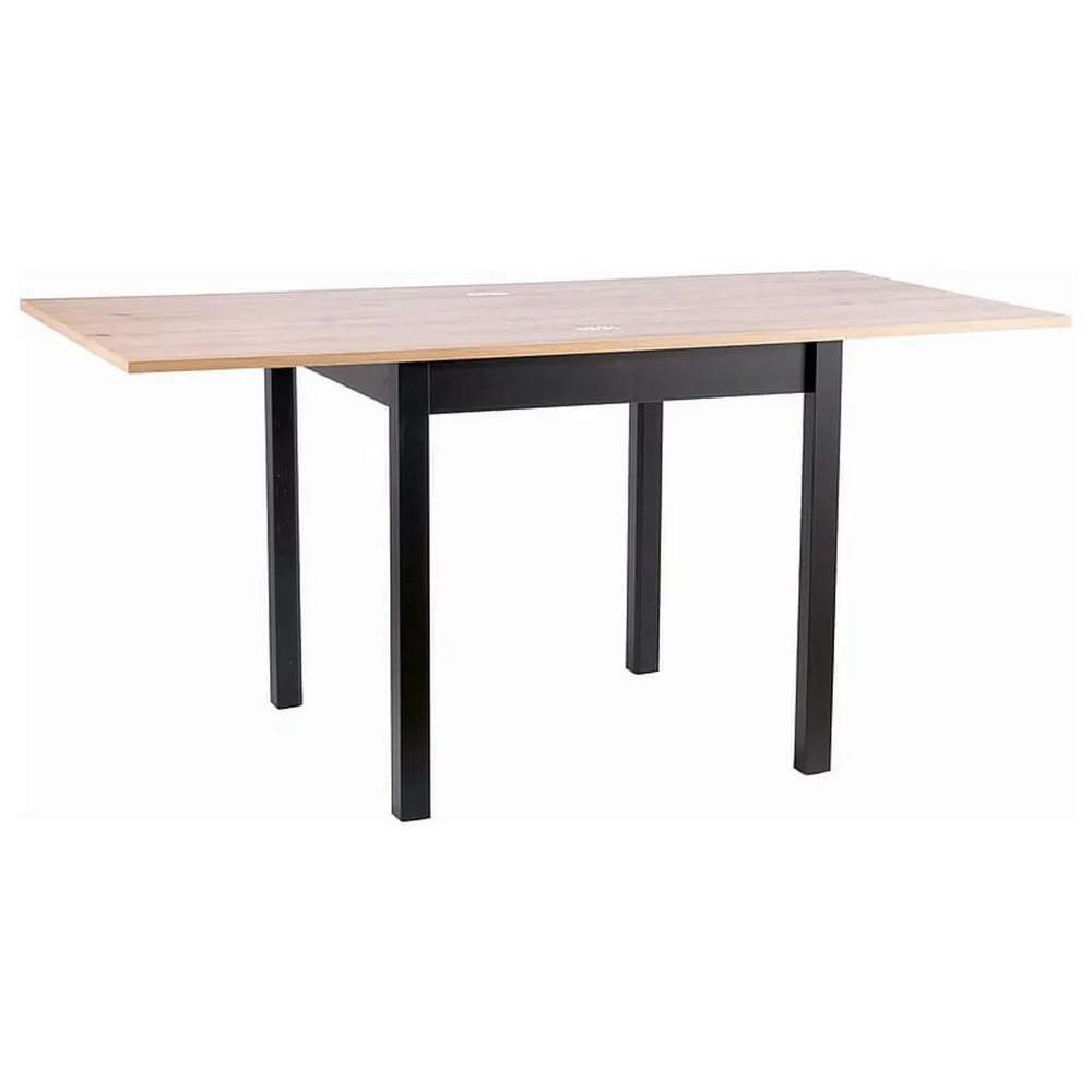 Masa extensibila FLIP, stejar artisan/negru, PAL, 80/160X80X78 cm