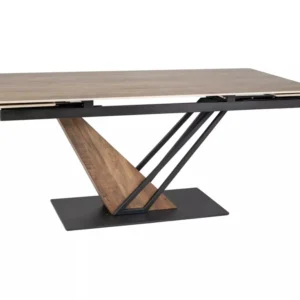 Masa extensibila GENESIS, stejar/negru, 160/220x90x76 cm