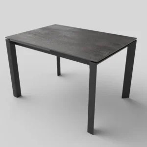 Masa extensibila Horizon, maro/negru, blat ceramica, 120/180X85X76 CM