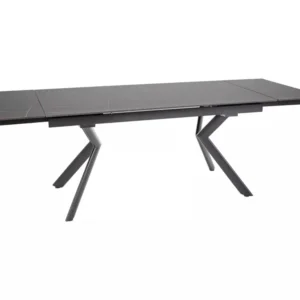 Masa extensibila NORTON, negru cu efect de marmura/negru, 160/240x90x75 cm