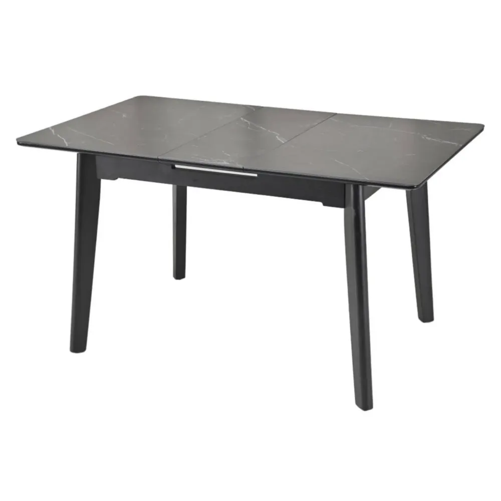 Masa extensibila OSTEN, negru cu efect de marmura, 120/160x80x76 cm