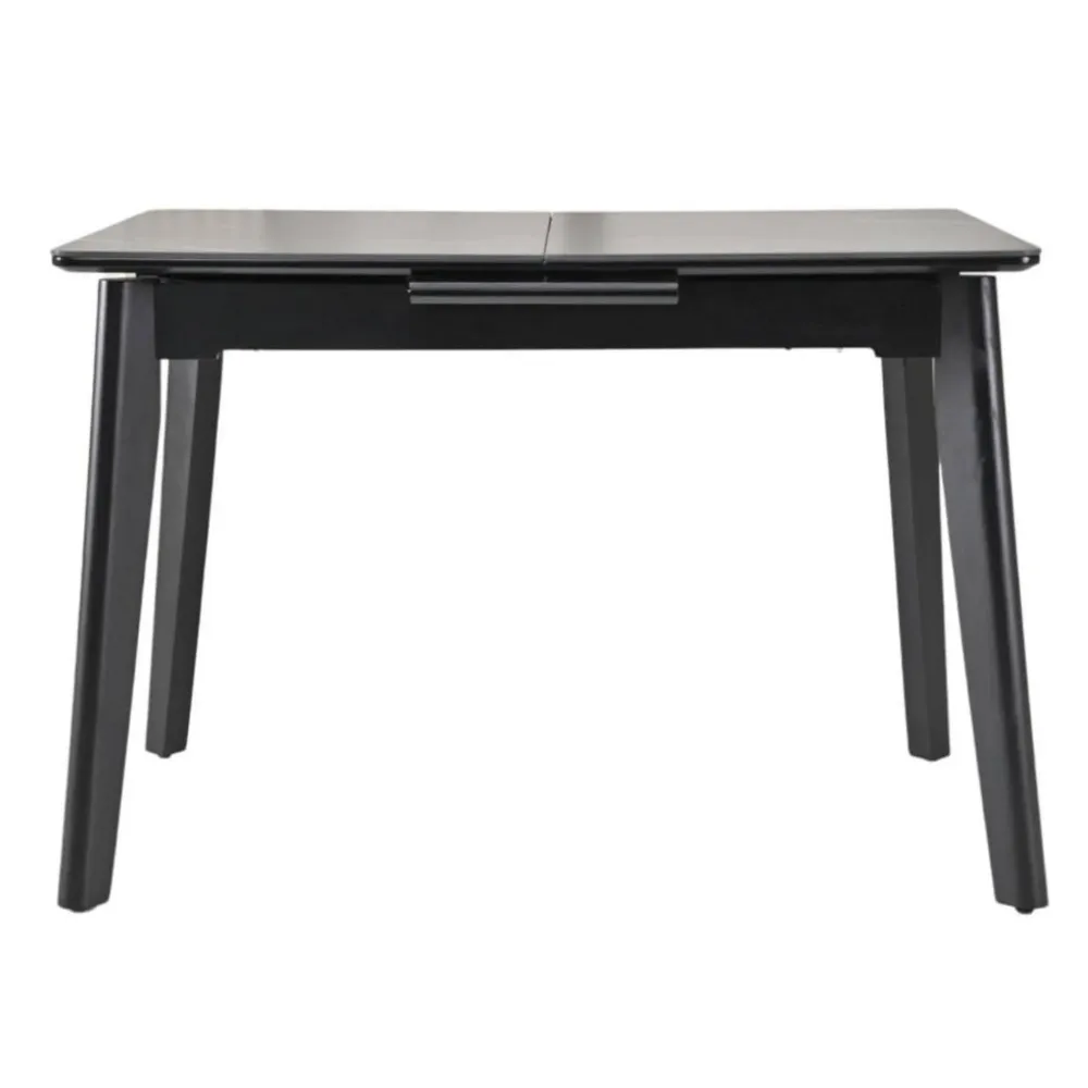 Masa extensibila OSTEN, negru cu efect de marmura, 120/160x80x76 cm