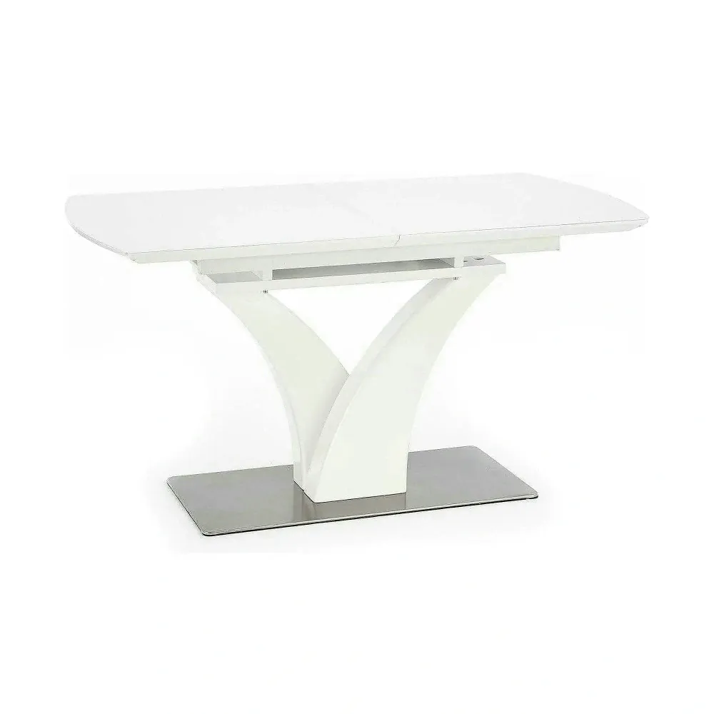 Masa extensibila 80 cm PALERMO, alb, sticla/otel