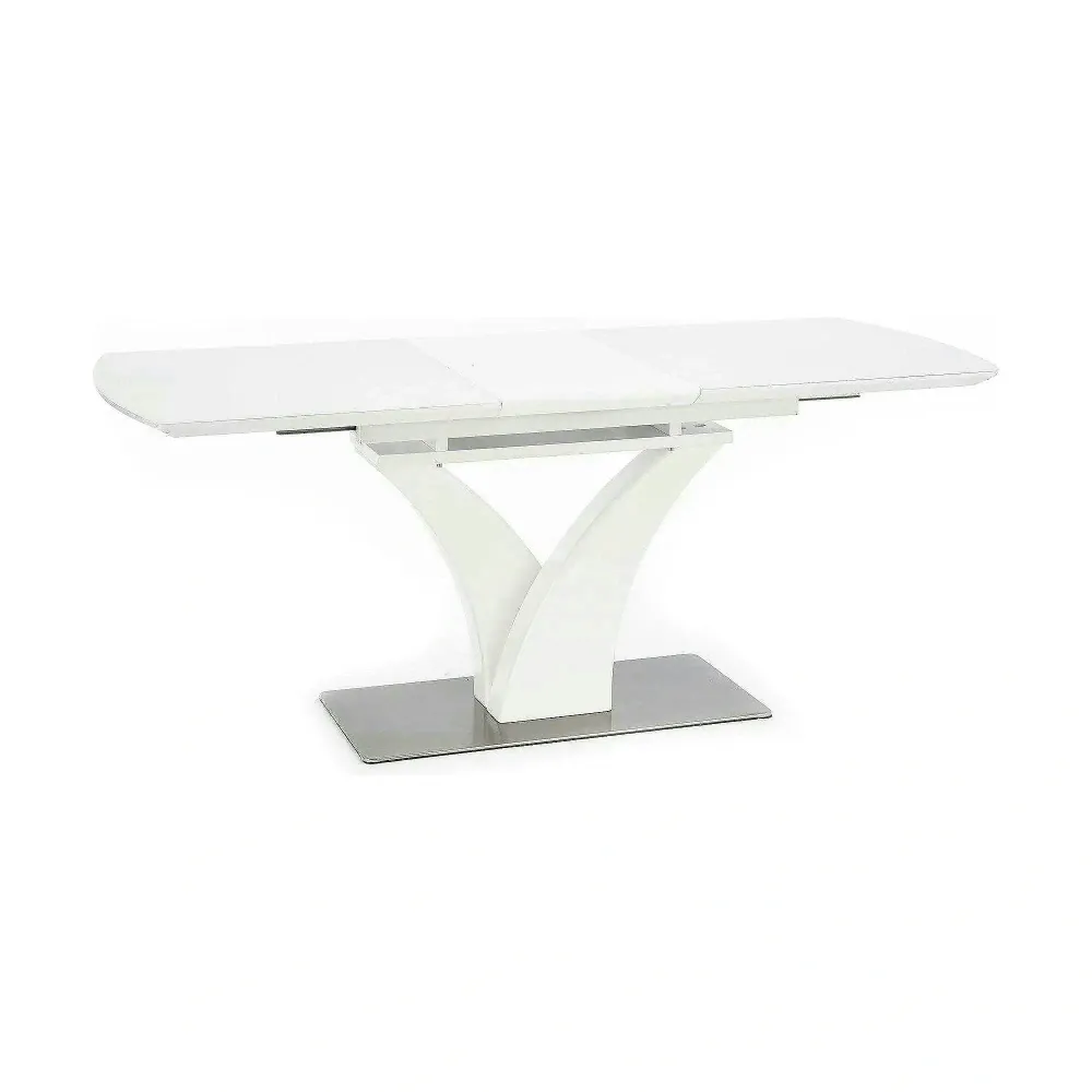 Masa extensibila 80 cm PALERMO, alb, sticla/otel