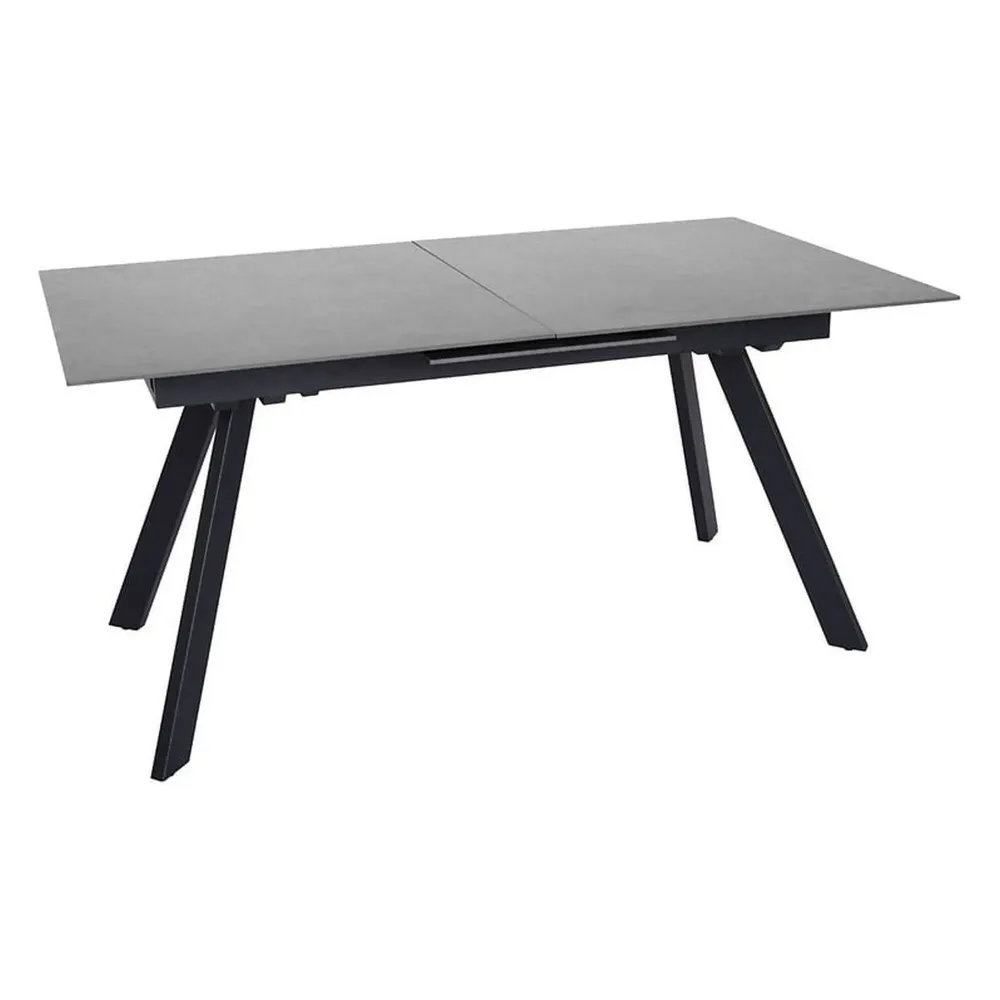 Masa extensibila PLANET, gri antracit/negru, ceramica/PAL, 160/200x90x76 cm