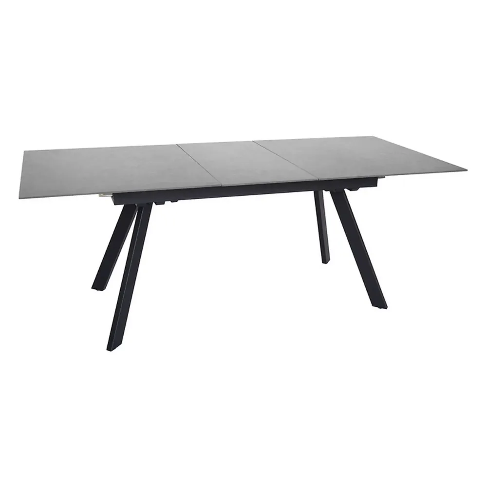 Masa extensibila PLANET, gri antracit/negru, ceramica/PAL, 160/200x90x76 cm