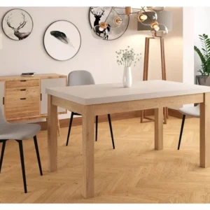 Masa extensibila PRESTO, casmir/stejar, PAL laminat, 140/218x80x78 cm