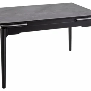 Masa extensibila SENTO, gri cu efect de marmura, ceramica/lemn, 120/180x80x76 cm
