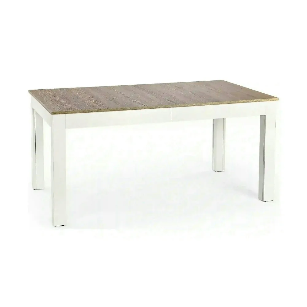 Masa extensibila SEWERYN, stejar/alb, PAL, 160/300x90x76 cm