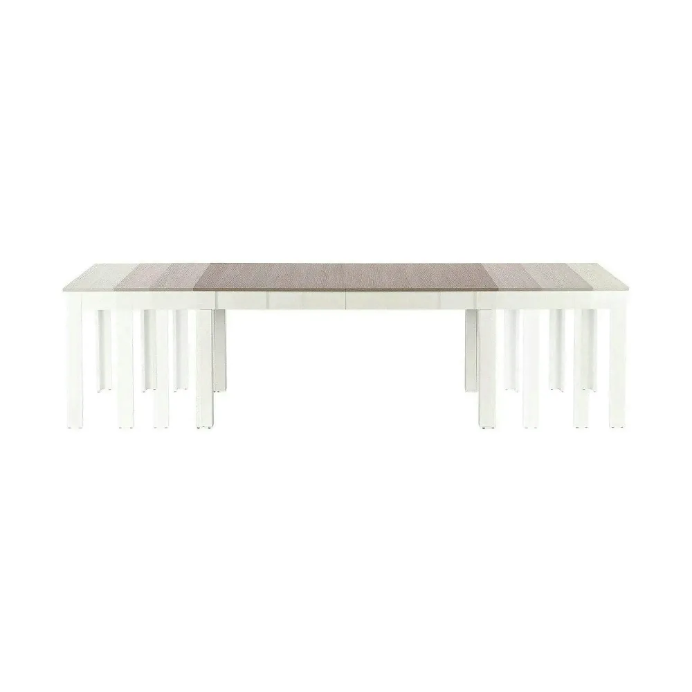 Masa extensibila SEWERYN, stejar/alb, PAL, 160/300x90x76 cm