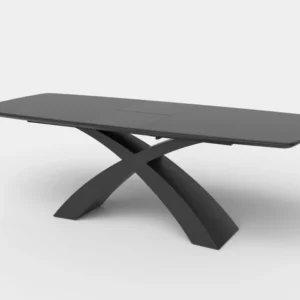 Masa extensibila SILVESTRO, gri inchis/negru, 180/220x89x75 cm