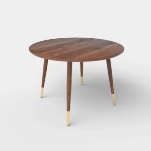 Masa fixa rotunda DOMENICO, nuc/auriu, 110x72x76 cm
