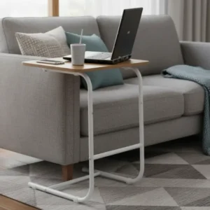 Masa laterala MARONE, stejar/alb, DTD laminat/metal, 60x40x62 cm