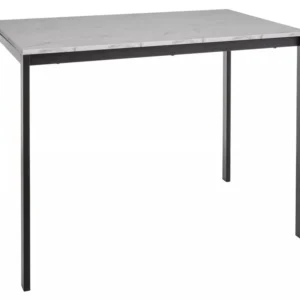 Masa MARIO, alb cu efect de marmura/negru, 100x60x75 cm