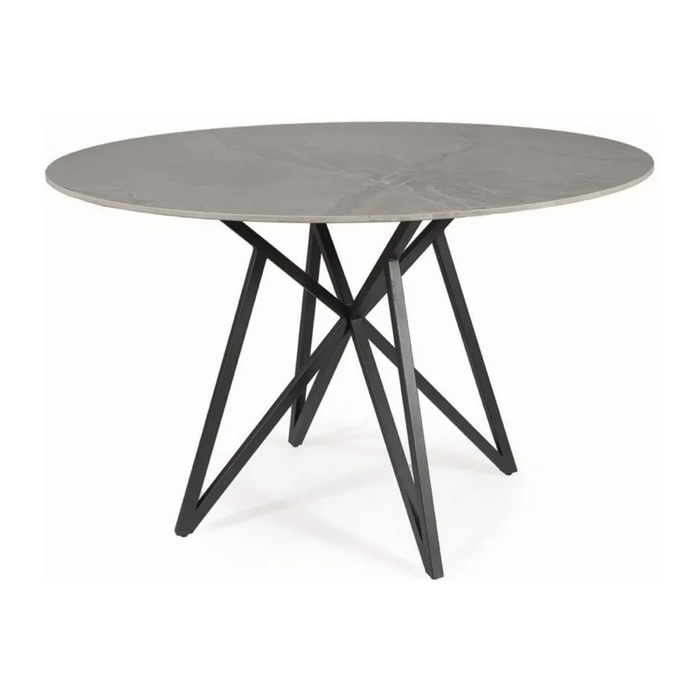 Masa MURANO, gri/negru, ceramica si metal, 120x76 cm