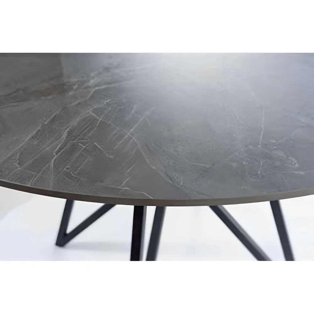 Masa MURANO, gri/negru, ceramica si metal, 120x76 cm