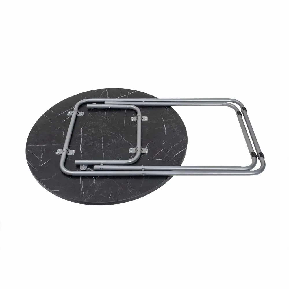 Masa plianta rotunda cu blat mdf, dimensiuni 70x70cm, negru/ ZLN 6937