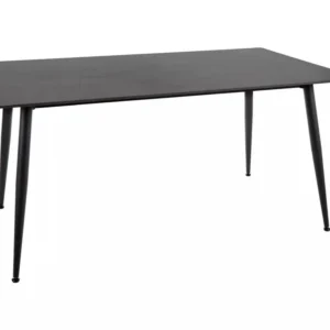 Masa RION, negru cu efect de marmura, ceramica/metal, 160x90x76 cm